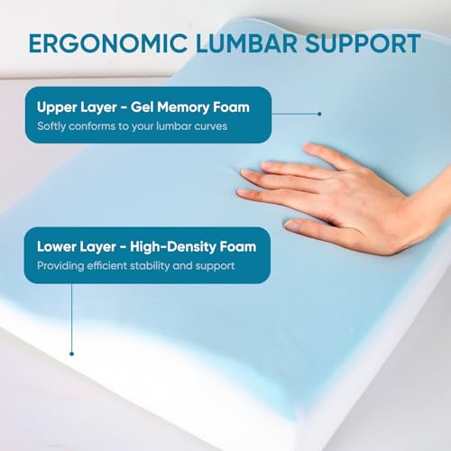 Lumbar Support Pillow for Recliner, Ergonomic Back Support Pillow - color: Grey