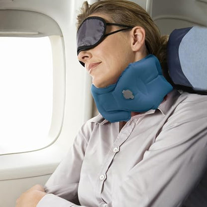 Inflatable Neck Pillow Airplane, Inflatable Travel Pillows For Airplanes - color: Blue