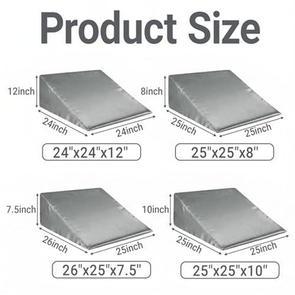 1 Pack Satin Wedge Pillow Cover 26x25x7.5 Inch Grey - color: Grey, size: 26x25x7.5"