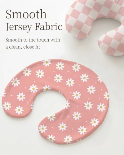 Nursing Pillow Covers 2 Pack, Stretchy Breastfeeding Pillow Covers for Baby - color: Rosy Days