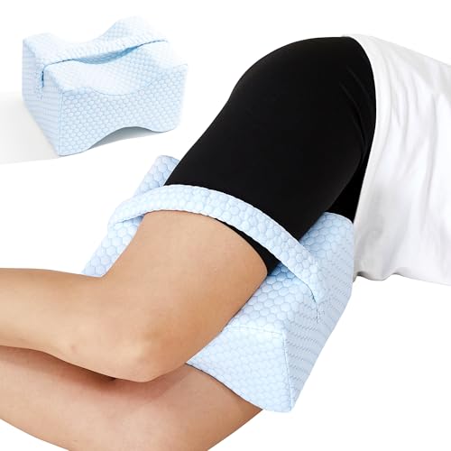 UJPFEO Knee Pillow for Side Sleepers, Leg Pillow for Sciatica, Back, HIPS, Knees, Joints Pain Relief,Pillows for Between Legs While Sleeping Spine Alignment Support & Relieves Pressure,Cooling White - color: Arctic White