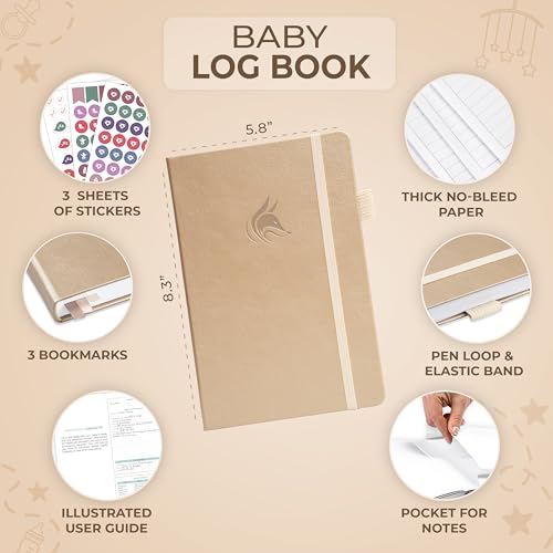 Clever Fox Baby Log Book for Newborns, Daily Feeding Tracker, Pearl - color: Pearl