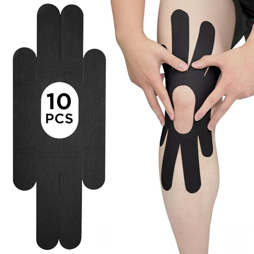 OK TAPE One-Structure Knee Patches Precut for Knee Kinesiology Tape 10Pcs - color: Black