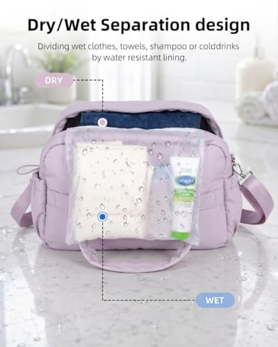 Duffle Bag Gym Bag, Personal Items Bag, Overnight Weekender - color: puffy purple
