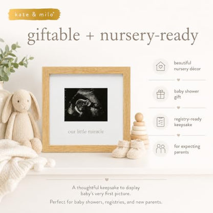 Kate & Milo Our Little Miracle Sonogram Picture Frame, Natural - color: Our Little Miracle Frame