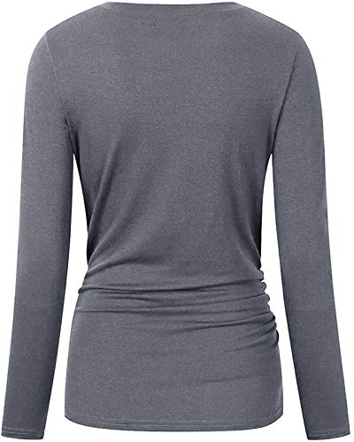 Chuanqi Womens Maternity Shirt Fall Long Sleeve T-Shirts Pregnancy Clothes - color: A-grey, size: Medium