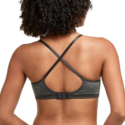 Hanes Women's Wireless T-Shirt Bra, Comfy Support Lightweight Lounge Bra, Convertible Straps - color: Gravel Grey Heather, size: Medium