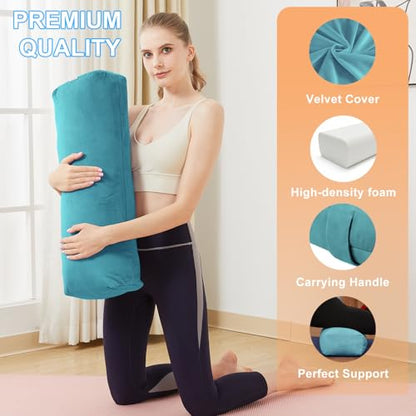 Rectangular Yoga Bolster Pillow for Restorative Yoga - color: Green