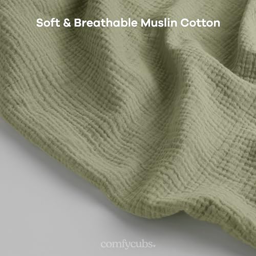 Muslin Nursing Cover and Muslin Swaddle Blankets Pack of 2 Bundled by Comfy Cubs