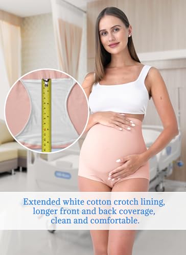 Rnxrbb M-5XL Maternity Underwear Seamless Plus Size Over Bump Panties Cloth - color: Black+beige+pink, size: X-Large