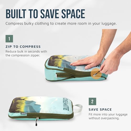TRIPPED Travel Gear Large Compression Packing Cubes 7-Piece Set for Travel - color: National Parks