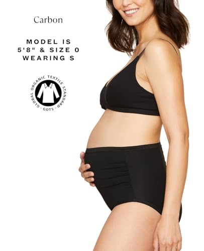 Subset Women's Organic Cotton Maternity Above the Belly Briefs,Knickey 3 Pk - color: Carbon, size: Large