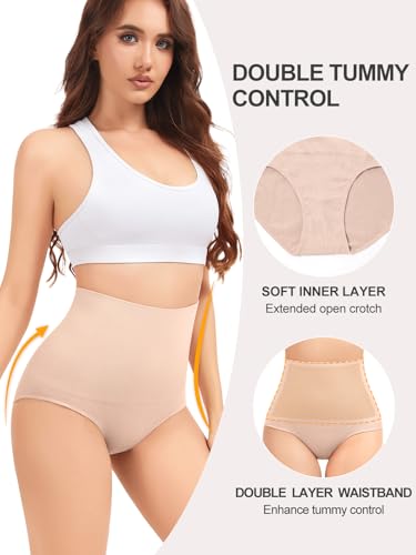 OVRUNS Tummy Control Shapewear Panties for Women High Waisted Compression Underwear C Section Postpartum Full Coverage Briefs - color: Nude, size: Small