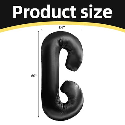 BALAPET Silky Satin Pregnancy Pillow Cover (ONLY Pillowcase), C Shaped Large Luxurious Smooth Maternity Pillow Cover with Hidden Zip, Soft & Breathable Pillow Protector for Side Sleeper, Black - color: Black