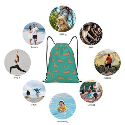 Gianlaima Drawstring Backpack Gym draw string bag For Men Women - color: Black42