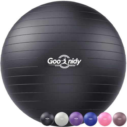 Soft Exercise Ball, Yoga Pregnancy Ball Chair, Pilates Equipment with Pump - color: Black, size: L(23-26inch/58-65cm)