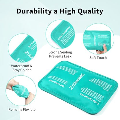 Gel Ice Pack for Injuries Reusable Soft Freezer Ice Bag with Strap- 1 Pack - color: Mint Green-1 Pack
