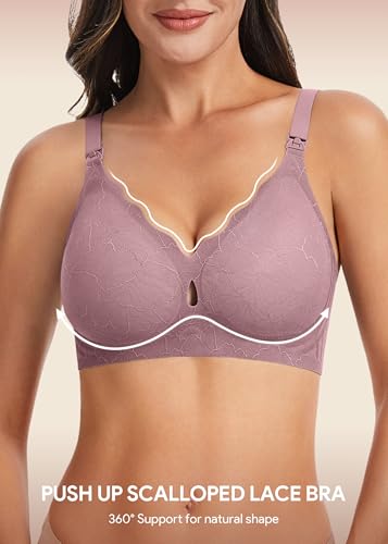 HBselect Nursing Bras for Breastfeeding 3 Pack Women Maternity Jelly Bras - color: 3pack(black/Grey Blue/Purplebean), size: X-Large