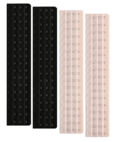 Corset Bra Extender Hook 3/4 Inch Spacing - color: 4pcs:17hook/Light Beige&black