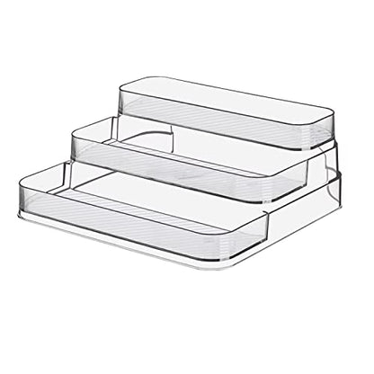 Acrylic Spice Rack, No Assembly Clear 3 Tier Condiment Bottle Shelf Vanity Organizer for Cabinet Kitchen Bathroom (1pcs) - size: 1pcs
