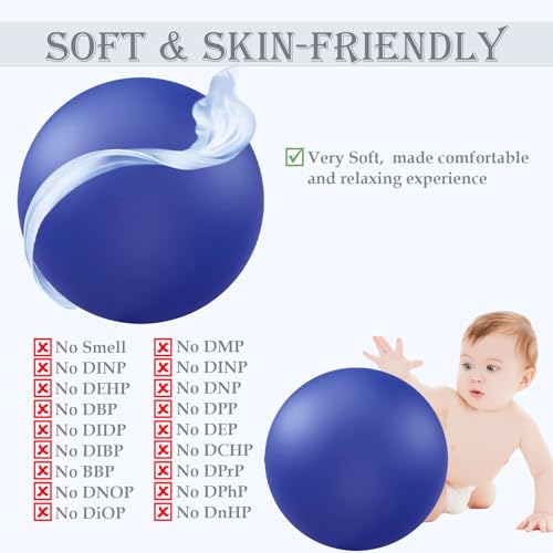 Soft Pilates Yoga Ball, Small Exercise Ball, Mini Rubber Workout Equipment - color: Blue