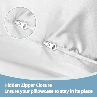 BALAPET Silky Satin Pregnancy Pillow Cover (ONLY Pillowcase), U Shaped Luxurious Smooth Maternity Pillow Cover, Soft & Breathable Large Pillow Protector with Hidden Zip for Side Sleeper, White - color: White