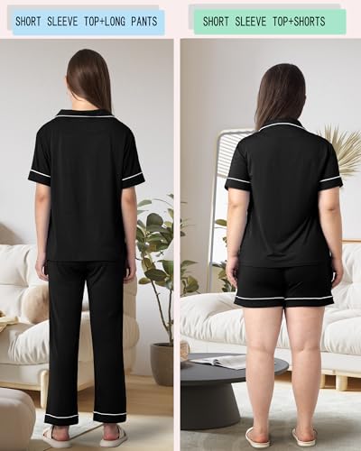 Rnxrbb Button Down Maternity Pajamas Set Nursing Postpartum Pjs Clothes - color: New-black, size: X-Large