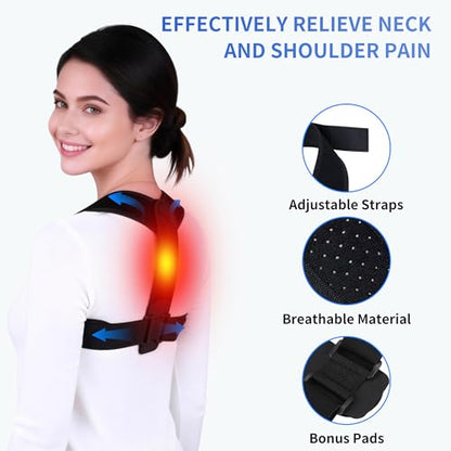 Lukvcoe Posture Corrector Women Men, Adjustable Upper Back Neck Shoulder