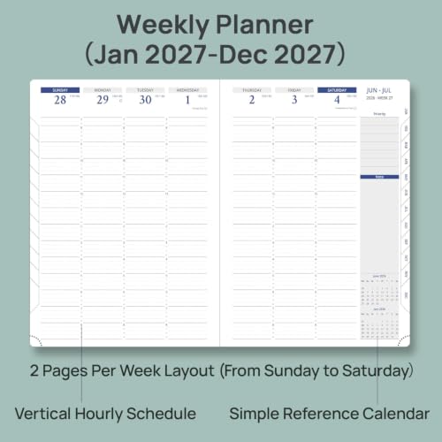 POPRUN Planner 2026-2027, 8.25" x 11.75" Academic Weekly Calendar Planner - color: Black, size: Large 8.25'' x 11.75'', style: Weekly Layout & Jul.2026-Jun.2027