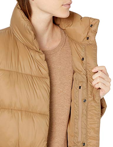 Amazon Essentials Women's Lightweight Full-Zip Water-Resistant Long Cocoon Puffer Winter Coat, Stand Collar, Insulated - color: Mushroom Brown, size: X-Small