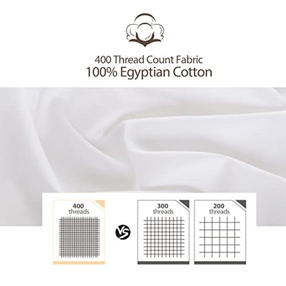 100% Egyptian Cotton Standard Size Pillow Protectors with Zipper Set of 2 - color: White, size: Standard 2pack