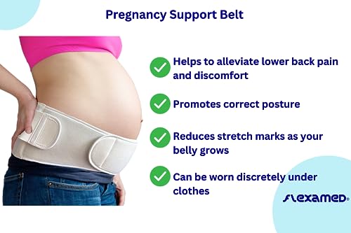 FlexaMed Extra Support Maternity Belly Band 6 Inch, White Medium