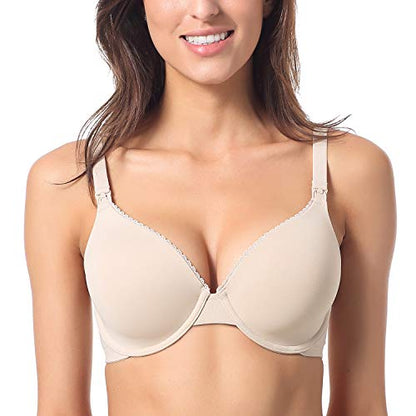 Gratlin Women's Nursing Bras Underwired - color: Beige, size: 32F