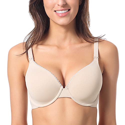 Gratlin Women's Nursing Bras Underwired - color: Beige, size: 34D