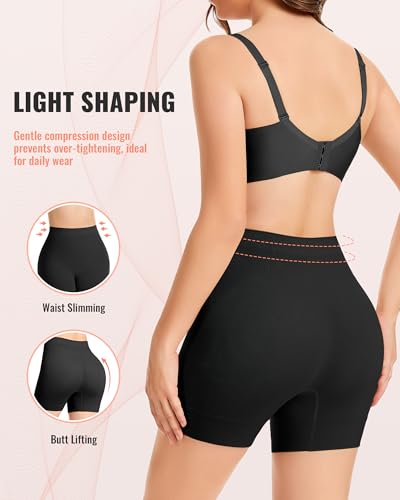 Tummy Control Shapewear Shorts Anti-Chafing Body Shaper - color: 1 Pack Black, size: Medium