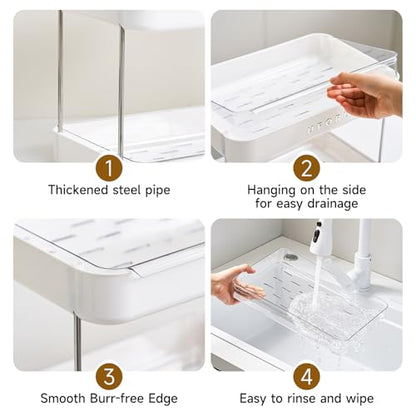 UFORU Countertop Coffee Station Organizer,Cup Rack,Mug & Wine Glass Holder - color: White