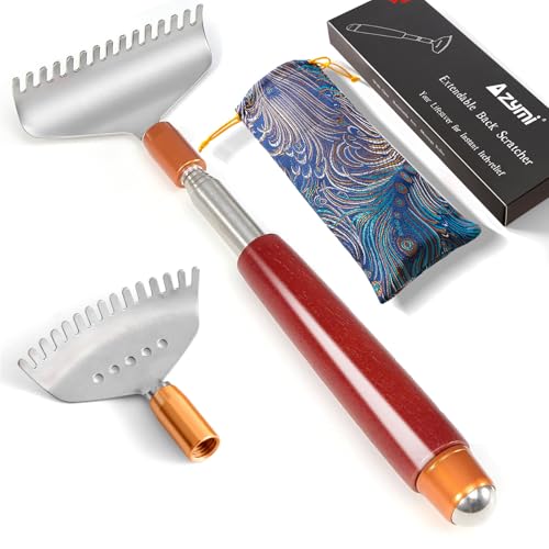Back Scratcher with 2Pcs Detachable Claws & Massage Roller - size: 2 heads
