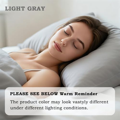 Set of 2 Brushed Microfiber Pillowcases 20x54 in Light Gray - color: Light Gray, size: Body