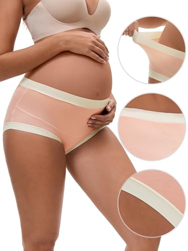 Allegra K Women's Maternity Full Coverage Briefs Plus Size High Waisted Elasticity Invisible Panties - color: Pink, size: Large