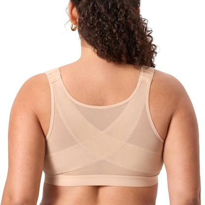DELIMIRA Women's Inbarely Plus Front Closure Posture Bras - color: Beige, size: 40DD