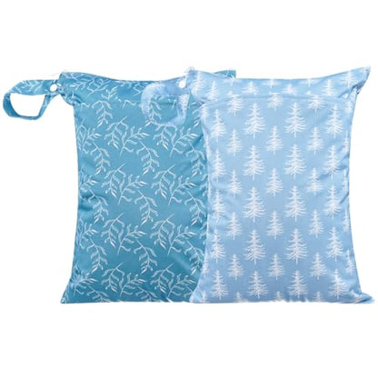 Waterproof Wet Dry Bags with Two Zippered Pockets and Handle - color: Cedar