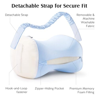 YFONG Knee Pillow for Side Sleepers, Breathable Memory Foam Leg Pillow Blue - color: Light Blue