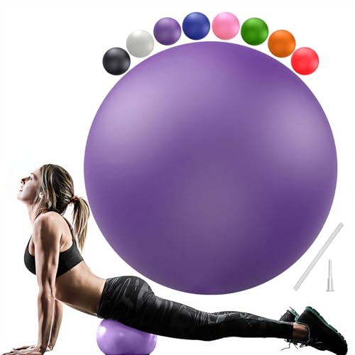 Soft Pilates Yoga Ball, Small Exercise Ball, Mini Rubber Workout Equipment - color: Purple