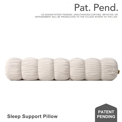 Pat. Pend. Long Body Pillow for Adults, 47 Inch, Misty White - color: Misty White, size: 47"x 7.87"