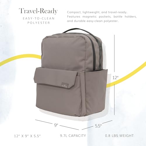 Mini Roo Diaper Bag Backpack, Truffle Brown Baby Bag - 6 Pocket Everyday - color: Truffle