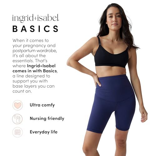 Ingrid & Isabel Basics Postpartum Active Shorts - color: Navy Blue, size: Small
