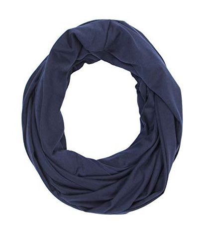 Nursing Scarves Breastfeeding Privacy Cover Infinity Scarf Soft, Navy Blue - color: Navy Blue