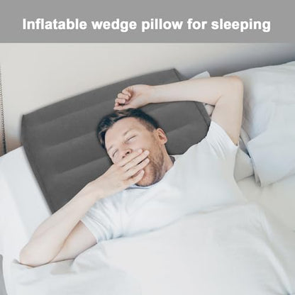Inflatable Wedge Pillow for Travel, Camping & Indoor Sleep - color: Lightweight
