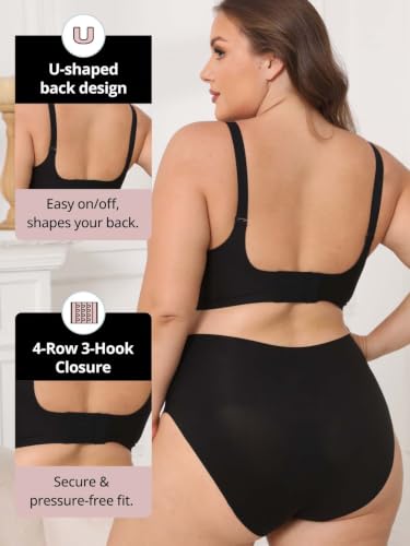 Jelly Support Wireless Nursing Bra V Neck Front Easy Open Clips Maternity Breastfeeding Bralette - color: Black, size: Large