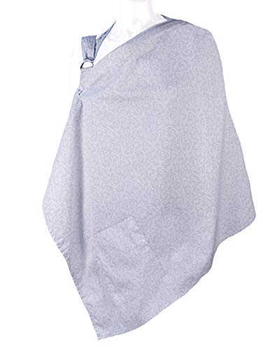 Nursing Cover Up Scarves for Breastfeeding Privacy Multi Use Infinity - color: Grey Swirls